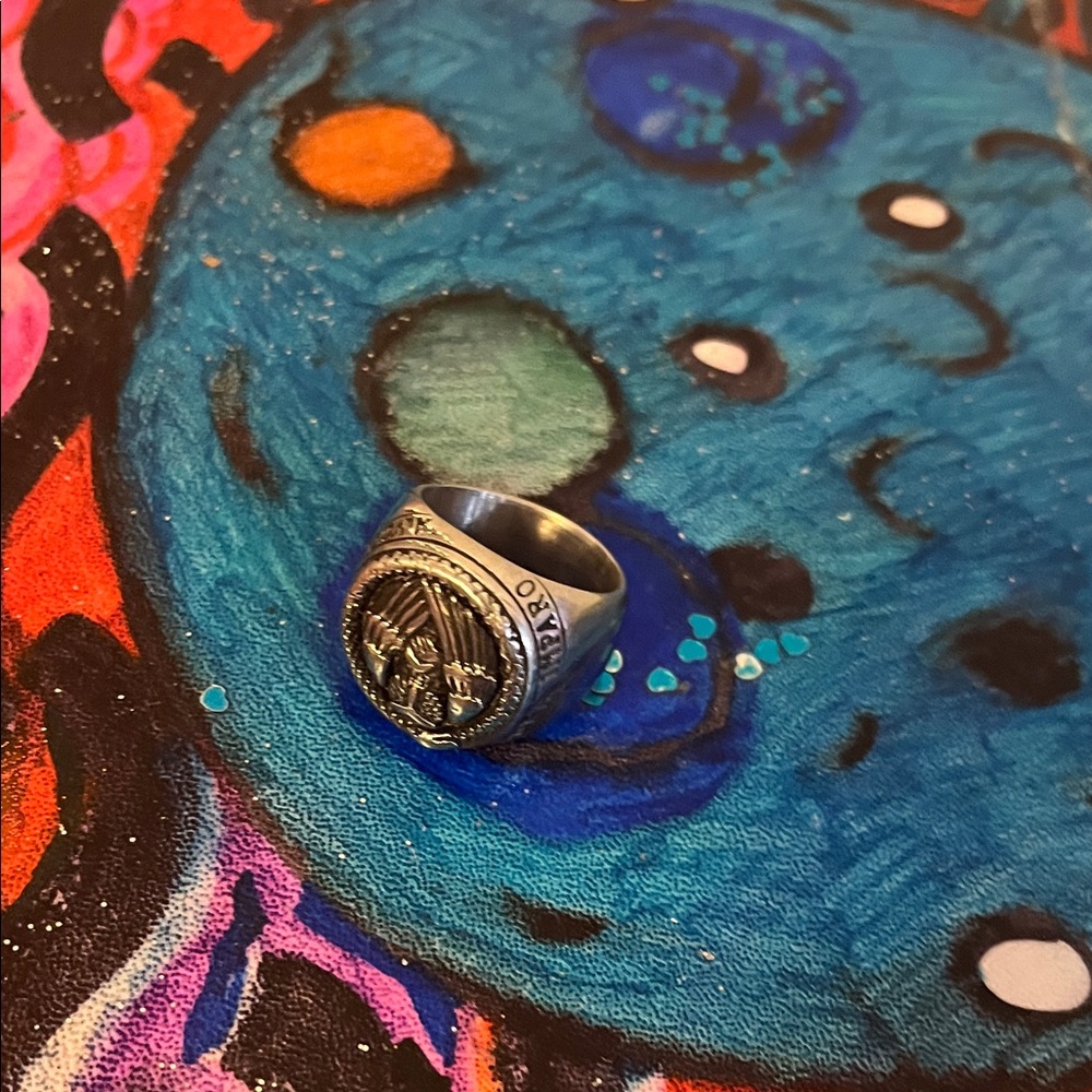 Silver Men's Ring with Intricate Design